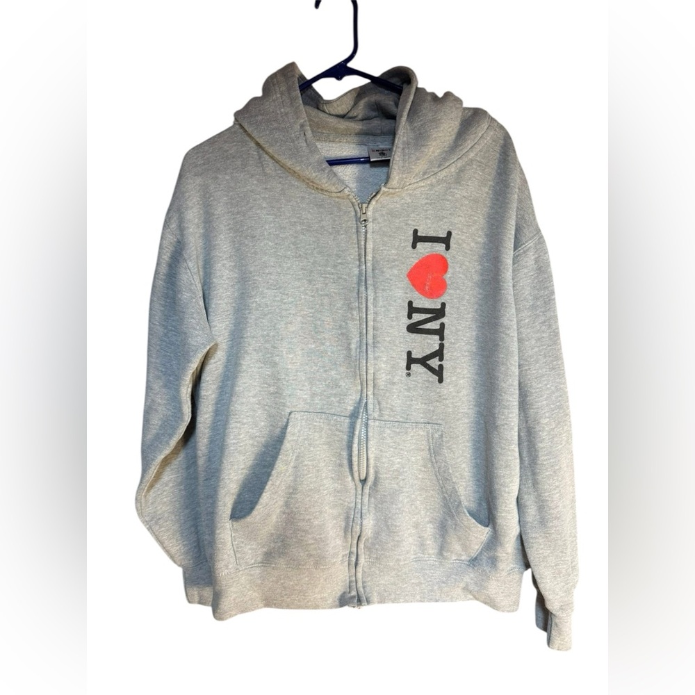 Gray 'I Love NY' adult Hoodie